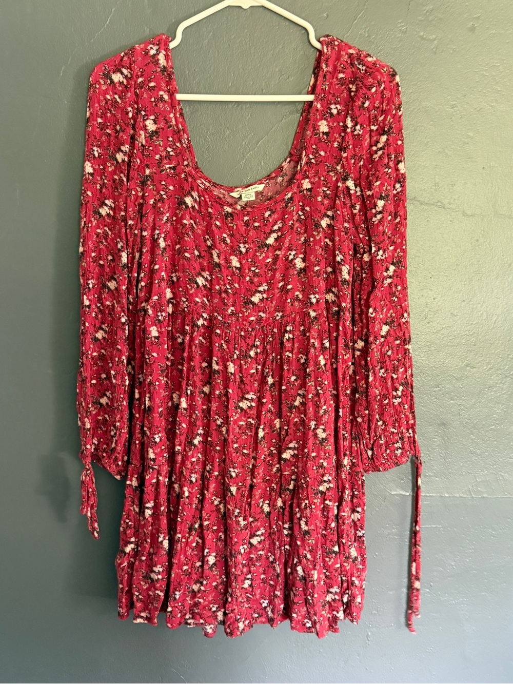 American Eagle Outfitters Red Floral Mini Dress